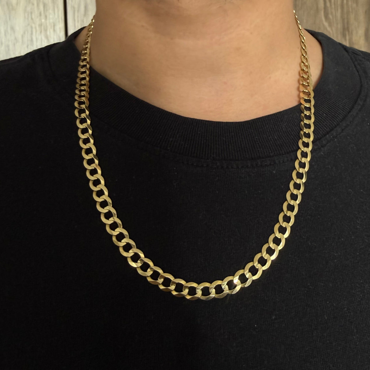 Cadena cubana hombre oro 18 kt