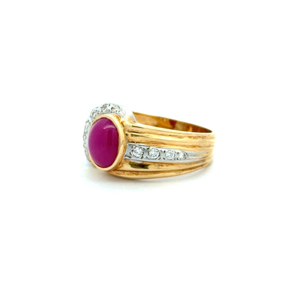Anillo zafiro estrella y diamantes