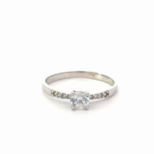 Anillo compromiso oro blanco