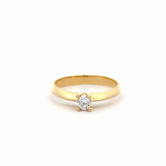 Anillo compromiso solitario oro