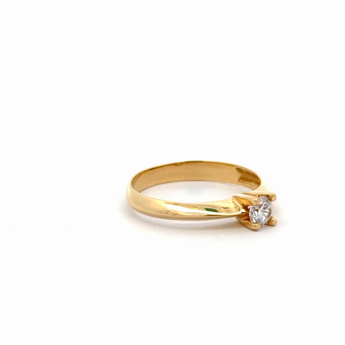 Anillo compromiso solitario oro