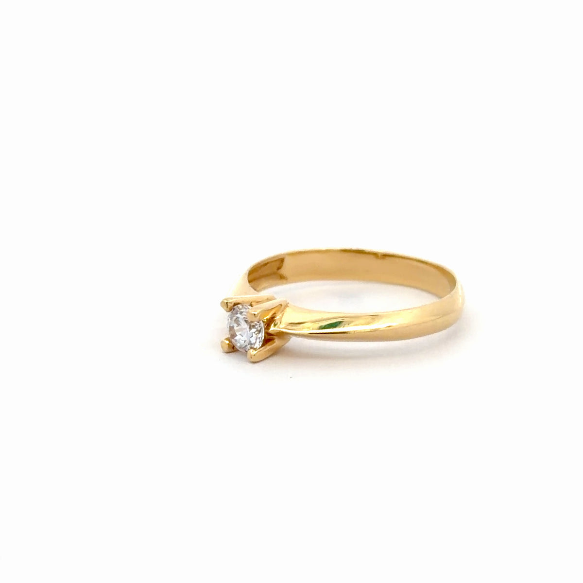 Anillo compromiso solitario oro
