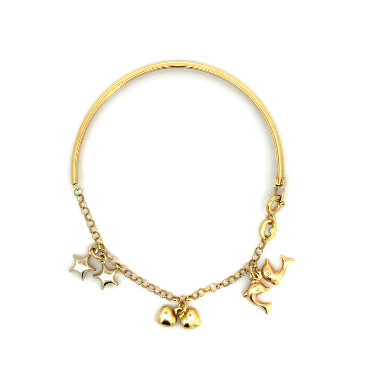 Pulsera en oro con dijes colgantes