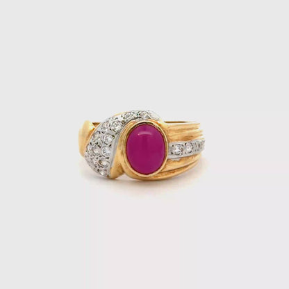 Anillo zafiro estrella y diamantes
