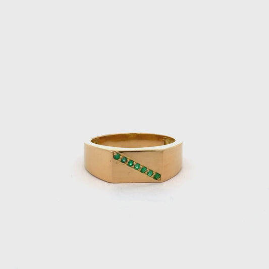 Anillo para hombre oro esmeraldas