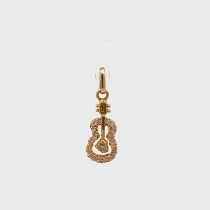 Dije guitarra circón oro